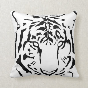 Almofada Olhos do tigre no travesseiro decorativo preto da