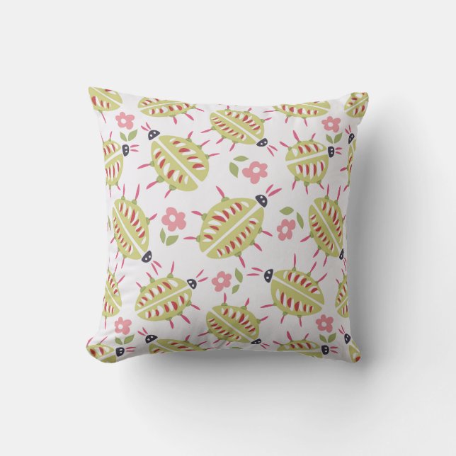 Almofada Olhos Verdes Insetos Insetos Lover Goblincore (Frente)