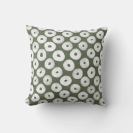 Almofada Olive Green Hand-Drawn Bold Rustic Circles
