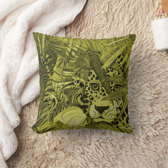 Almofada Olive Leopard Bush Cushion (Cobertor)