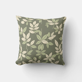 Almofada Olive Sage Botanical Leaves Pattern
