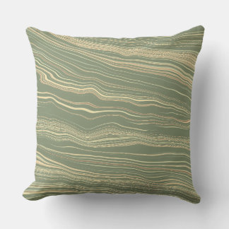 Almofada Olive Verde Contemporâneo com Padrão de Linho