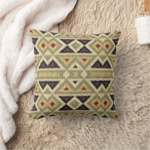 Oliveira Verde Ochre Yellow Tribal Ikat Art