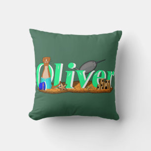Almofada Oliver The Otter está na praia
