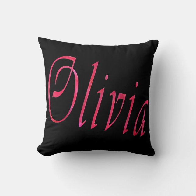 Almofada Olivia, Nome, Logotipo, Cushion Preto. (Frente)