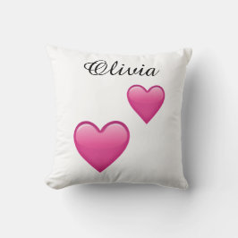 Almofada Olivia Personalized Emoji Hearts Throw Pillow