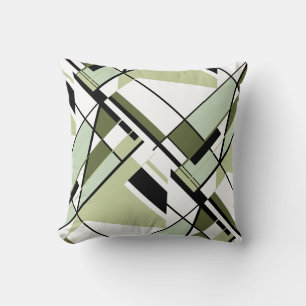 Almofada Olivosas, Abstrato angular preto, branco, Design
