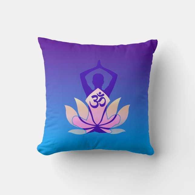 Almofada Om Lotus Yoga Pose Roxa (Frente)