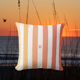 Almofada Ombre Beach Sunrise e Monograma Personalizado