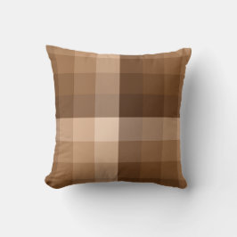 Almofada Ombre Checker Blocks Brown Travesseiro decorativo