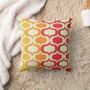 Almofada Ombre - Ogee em laranja, tangerina e vermelho