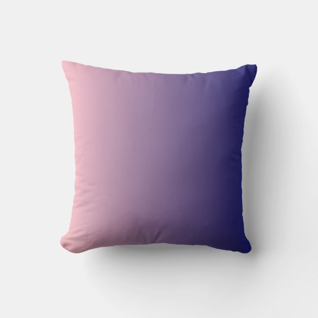 Almofada Ombre Rosa Azul Meia-Noite (Frente)