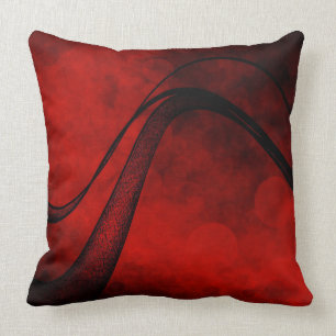 Almofada Onda hachurada vermelho - travesseiro decorativo