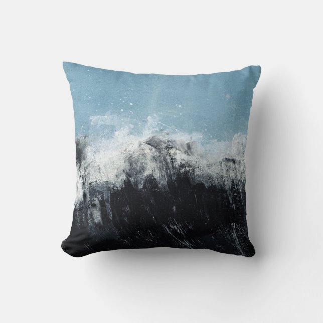 Almofada Onda marítima: design pintado à mão (Frente)