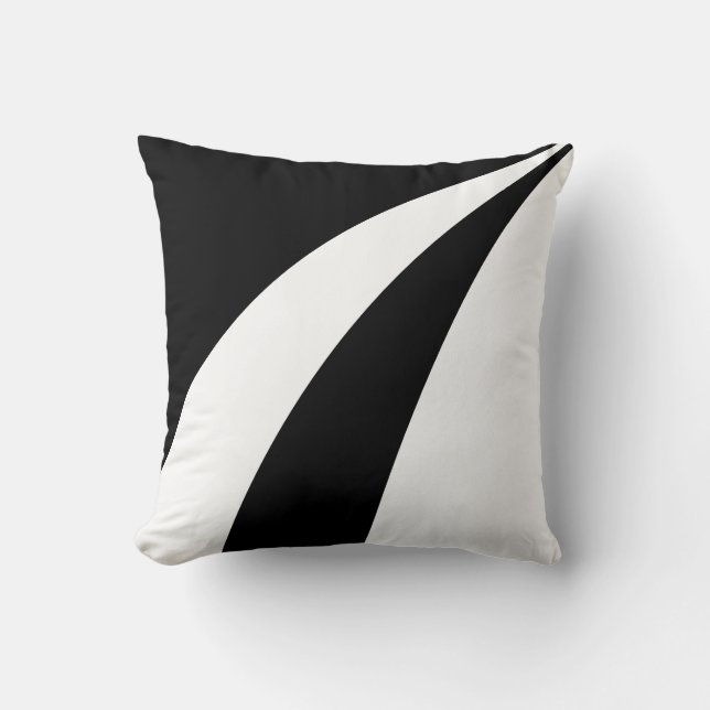 Almofada Ondas abstratas elegantes em preto e branco (Frente)