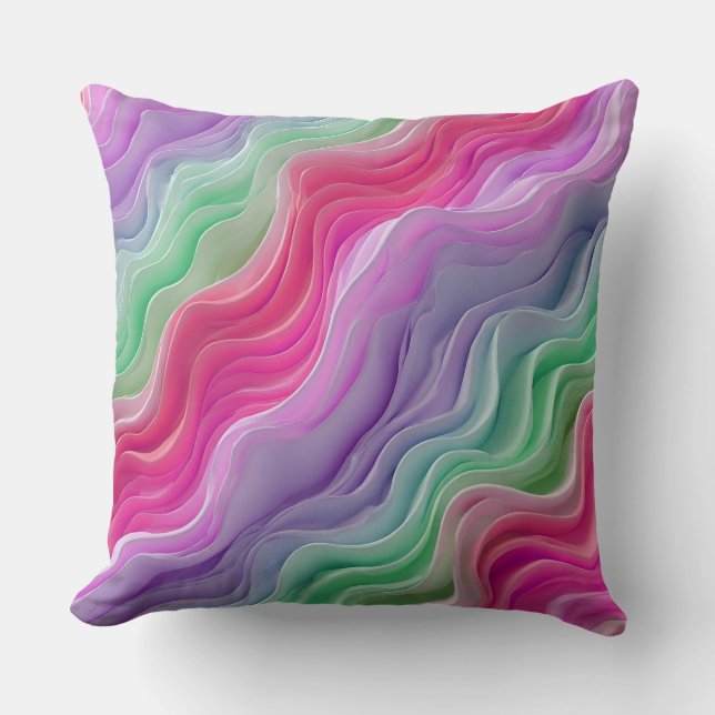 Almofada Ondas Abstratas em Pastel (Frente)