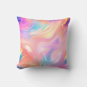 Almofada Ondas abstratas rosa azul amarelo neon modernas
