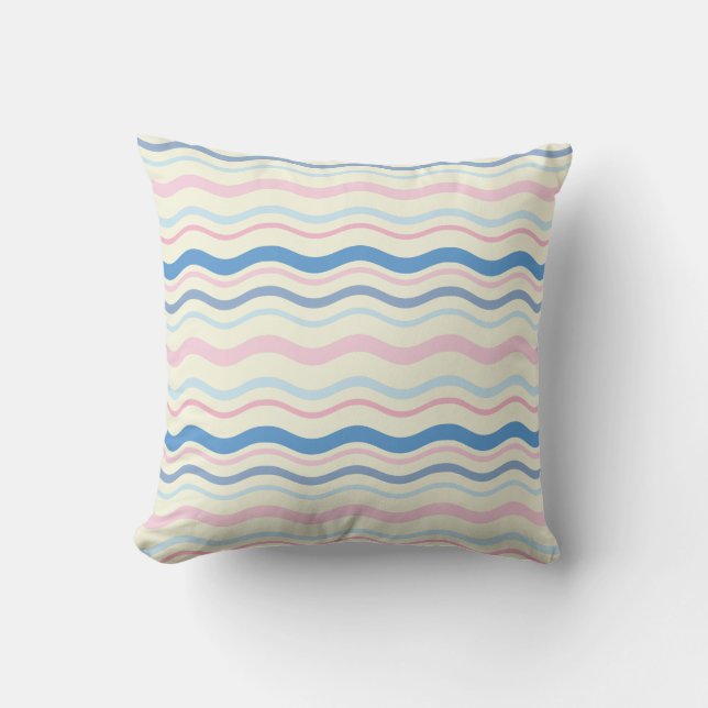 Almofada Ondas Azul Rosa (Frente)