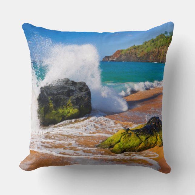 Almofada Ondas batem na praia, Havaí (Frente)