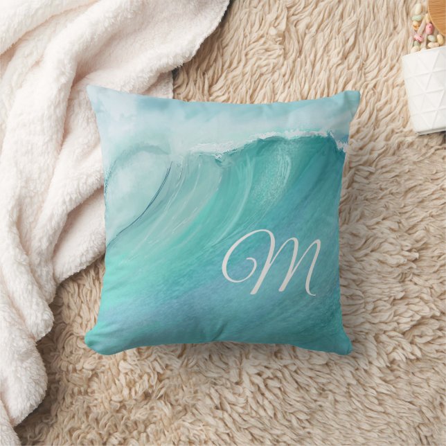 Almofada Ondas Blues Aquas Personalizado Moderno (Cobertor)