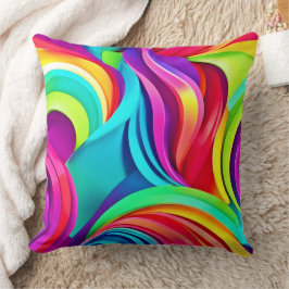 Almofada Ondas de Abstrato vibrantes em cores dinâmicas