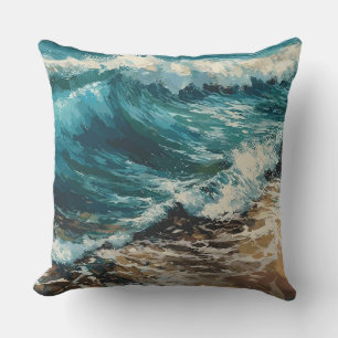 Almofada Ondas de praia e pintura de areia