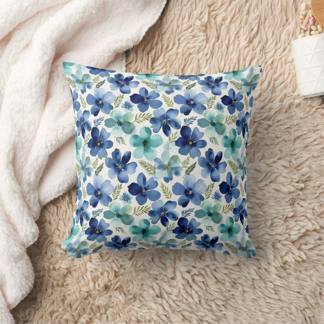 Almofada Ondas de Tulipa Azul Oceano (Cobertor)