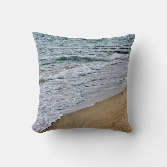 Almofada Ondas e praia de oceano (Frente)