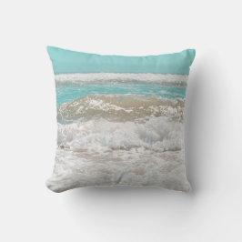 Almofada Ondas Espuma do Mar Oceano Azul Turquesa do Céu