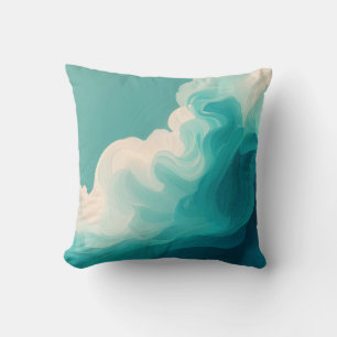 Almofada Ondas Fluídas em Azul e Branco