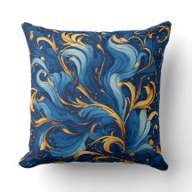 Ondas Reais de Fantasia Redemoinhos de Azul e Dour