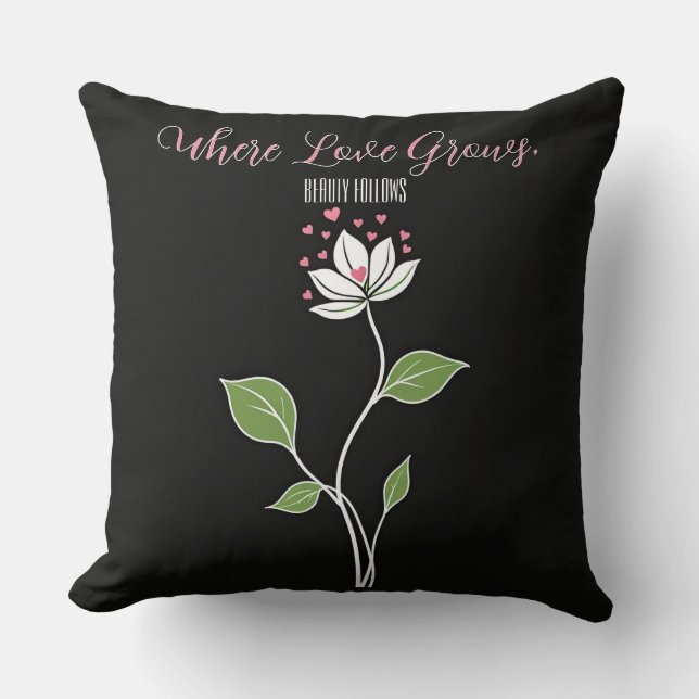 Almofada Onde O Amor Cresce, A Beleza Se Segue (Frente)