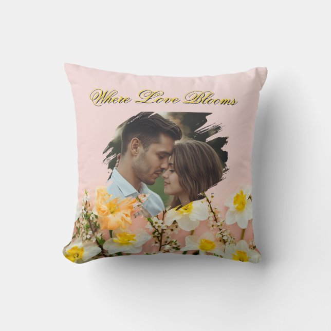 Almofada Onde o Amor Floresce | Manta de Romance d (Frente)