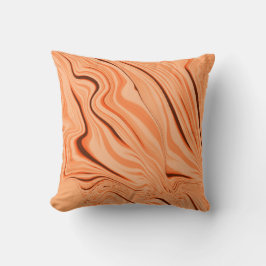 Almofada ondulações em tons de laranja, cilindro castanho c