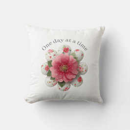 Almofada One Day at a Time Throw Pillow Affirmation