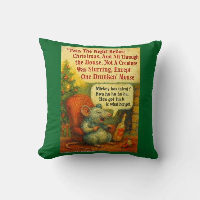 Almofada One Drunken' Mouse – Christmas Card Chaos (Frente)