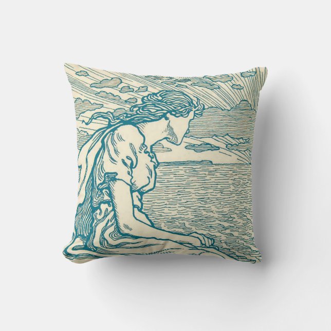 Almofada Ópera de Wagner do mar do penhasco do amor de (Frente)