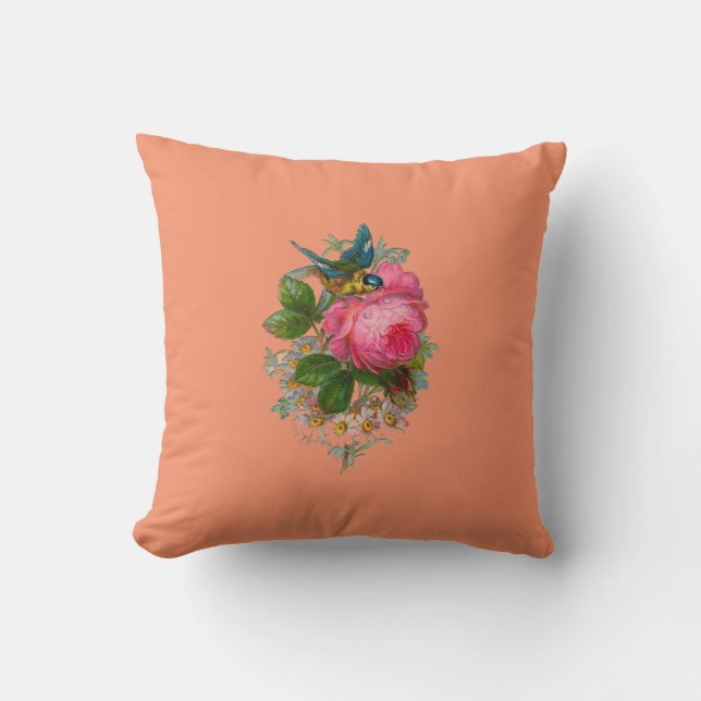 Almofada Opinião floral do ponto transversal (Frente)