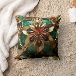 Almofada Opulência de Yuletide: Segmentos de Ouro do Natal