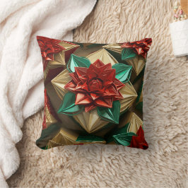 Almofada Opulência do Natal: Fios Dourados do Natal