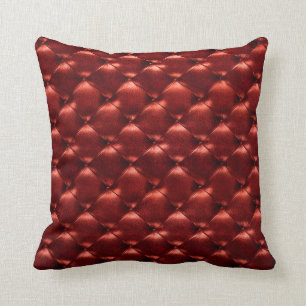 Almofada Opulento de couro adornado vermelho marrom luxuoso