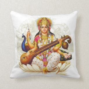 Almofada Oração sânscrito Hindu de GoddessSarawati