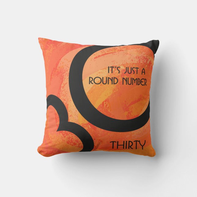 Almofada Orange 30 Decade Birthdday (Frente)