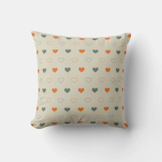 Almofada Orange and Green Heart Grid Pattern