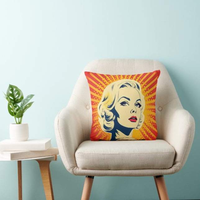 Almofada Orange Pop Art Blonde (Cadeira)