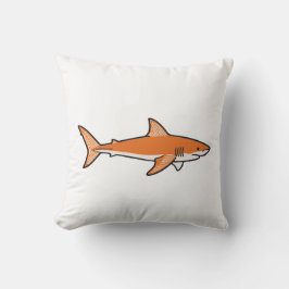 Almofada Orange shark Throw Pillow