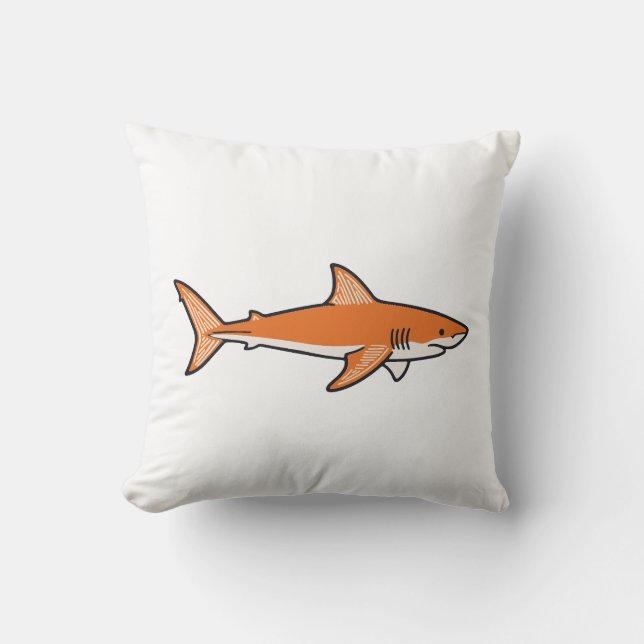 Almofada Orange shark Throw Pillow (Frente)