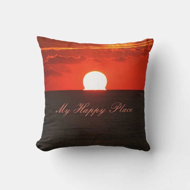 Almofada Orange Sunrise Photo, Sunny Wall Art, Sunrise (Frente)