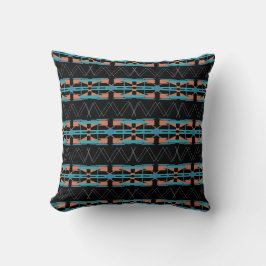 Almofada Orange Teal Black Southwest Olha Pequenos Mosaicos