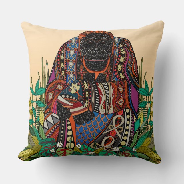 Almofada orangotango rei cornsilk (Frente)